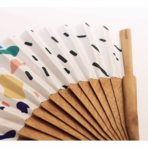 Terrazo multicolor printed fan