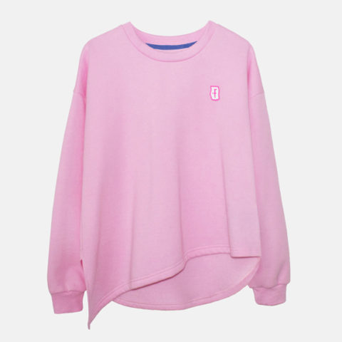 Asymmetric pink sweatshirt