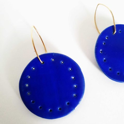 Blue porcelain earrings