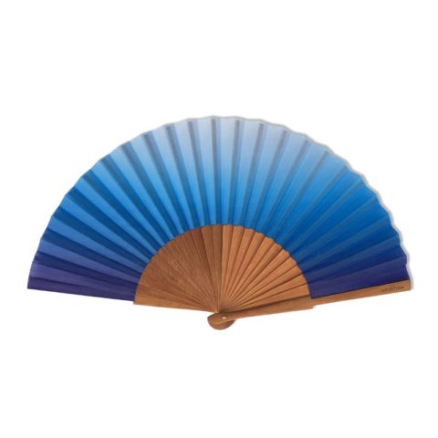 Grau Azul blue printed fan