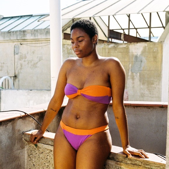 Top bikini reversible violeta/naranja Sundown