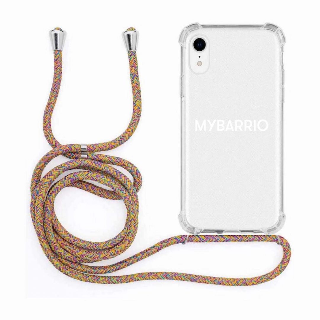 Funda iphone transparente - cordón multicolor