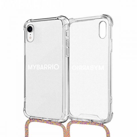 Transparent Iphone case with multicolor rope